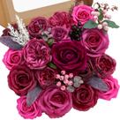 Flores artificiais Serwalin Dark Magenta Hot Pink Silk x9