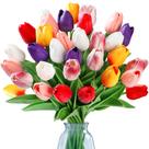 Flores artificiais Sggvecsy Fake Tulips 30 unidades Real Touch PU