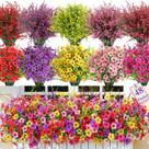 Flores artificiais SHareconn 48 maços resistentes a UV, mix Flores artificiais SHareconn 48 maços resistentes a UV, mix