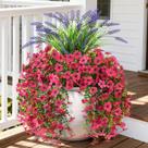 Flores artificiais suspensas Homsunny Daisy Rosa resistente a UV
