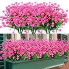 Flores artificiais TEMCHY Daisy, 8 pacotes, rosa resistente a UV