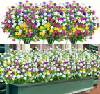 Flores artificiais TEMCHY Lifelike, sem desbotamento, resistentes a UV x8