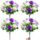 Flores artificiais TURNMEON 48 Heads Dahlia Daisies Mum Purple