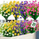 Flores artificiais TURNMEON para decoração de exteriores x20