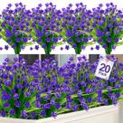 Flores artificiais TURNMEON para exterior 20 pacotes roxos