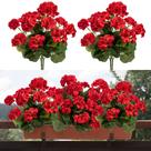 Flores artificiais Uqueeten Geraniums Red 4 peças para decoração de casa
