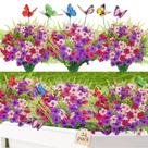 Flores artificiais Yastouay 24 pacotes resistentes a UV ao ar livre