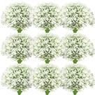 Flores artificiais Ysleen Baby Breath 100 unidades de plástico branco