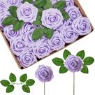 Flores Artificiales InnoGear Rosas de Espuma Lilas 50 Piezas para Manualidades
