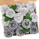 Flores Artificiales N&T NIETING Rosas de Espuma 50 Piezas Plata