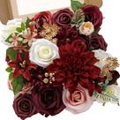 Flores Artificiales Serwalin Burdeos Rosadas para Decoración de Bodas