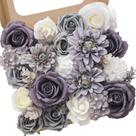 Flores Artificiales Serwalin de Espuma de Seda Gris para Decoración de Bodas
