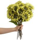 Flores de girassol artificiais WISTART 8 unidades para buquê de casamento