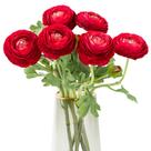 Flores de ranúnculo de seda artificial TOPIA Red (6 unidades)