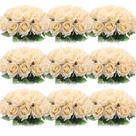 Flores de rosas artificiais Jexine 100 Bulk Champagne Color Flores de rosas artificiais Jexine 100 Bulk Champagne Color