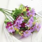 Flores frescas de corte rosa choque roxo-2pcs 28 cabeças flores de seda artificial grupo margarida casamento decoração de casa ao ar livre