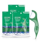 Floss Picks GUM Twisted Mint Twisted Threads 90 unidades x3