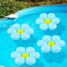 Flotadores inflables en forma de flor de margarita ShinyRelief x4 azules de 50 cm