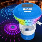 Flutuador de cloro para piscina FineBud com termômetro digital e energia solar