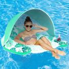 Flutuador de piscina COOLCOOLDEE com dossel e porta-copos para adultos