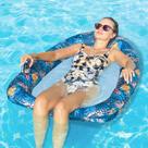 Flutuador de piscina inflável FindUWill para adultos com centro de malha