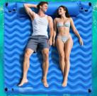 Flutuador de piscina inflável Pafolo para 2 pessoas com apoio de cabeça 180x180cm