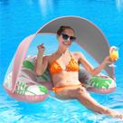 Flutuador de piscina LAYCOL Premium Adult com dossel de capacidade de 120 kg