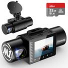 FocuWay Dash Cam Dual 1080P, Visão Noturna IR e Cartão 32GB