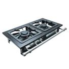 Fogão 2 Bocas Mesa B Pressão 2Q Duplos 40x40 S Luxo Aço 430 Perfil6,5 Metalmaq
