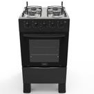 Fogão 4 Bocas A Gás Acendimento Automático Realce Bivolt Cr201 Preto Preto 127/220