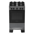 Fogão 4 Bocas à Gás Atlas Mônaco Lustro Acendimento Automático e Mesa Esmaltada Titanium Bivolt