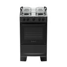 Fogão 4 Bocas à Gás Atlas Mônaco Plus Acendimento Automático e Mesa de Inox Preto Bivolt