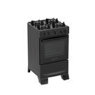 Fogão 4 Bocas Atlas Mônaco Lustro Com Mesa De Aço Bivolt Preto