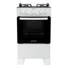Fogão 4 Bocas Atlas Mônaco Plus Branco com Mesa Inox e Acendimento Automático Branco Bivolt