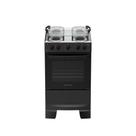 Fogão 4 Bocas Atlas Mônaco Plus Mesa Inox Bivolt Preto