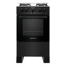 Fogão 4 Bocas Atlas Mônaco Plus Preto Com Mesa Inox E Acendimento Automático Bivolt