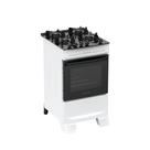 Fogão 4 Bocas Atlas Mônaco Top Glass Mesa De Vidro Branco Bivolt