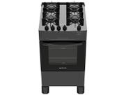 Fogão 4 Bocas Atlas Preto Mesa de Vidro Mônaco Top Glass