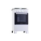 Fogão 4 Bocas com Forno Mônaco Plus Atlas Acendimento Automático Mesa Vidro Branco