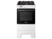 Fogão 4 Bocas Esmaltec Branco Mesa de Vidro Ideal Top Glass T4VAB