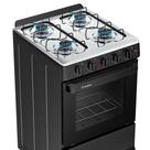 Fogão 4 Bocas Esmaltec Preto Ideal Pop 4120 Acendimento Manual