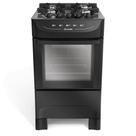 Fogão 4 Bocas Mueller com Mesa de Vidro Preto Fosco