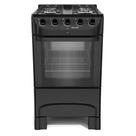 Fogão 4 Bocas Mueller com Mesa Esmaltada Preto Fosco