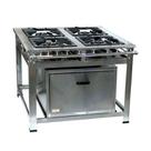 Fogão 40x40 com forno 4 bocas em inox - cristal aço Fogão 40x40 com forno 4 bocas em inox - cristal aço