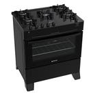 Fogão 5 Bocas à Gás Atlas Mônaco Top Glass Mesa de Vidro Preto Bivolt