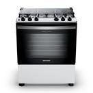 Fogão 5 Bocas a Gás Brastemp BFS5NDB Mesa de Inox Acendimento Automático Branco Bivolt