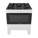 Fogão 5 Bocas a Gás Itatiaia Electra Glass Plus Mesa de Vidro Acendimento Automático Branco Bivolt