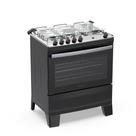 Fogão 5 Bocas Atlas Agile Up Com Mesa De Inox A Gás Bivolt Preto