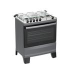 Fogão 5 Bocas Atlas Agile Up Com Mesa De Inox A Gás Bivolt Titanium