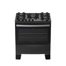 Fogão 5 Bocas Atlas Agile Up Glass Automático Mesa De Vidro Preto Bivolt